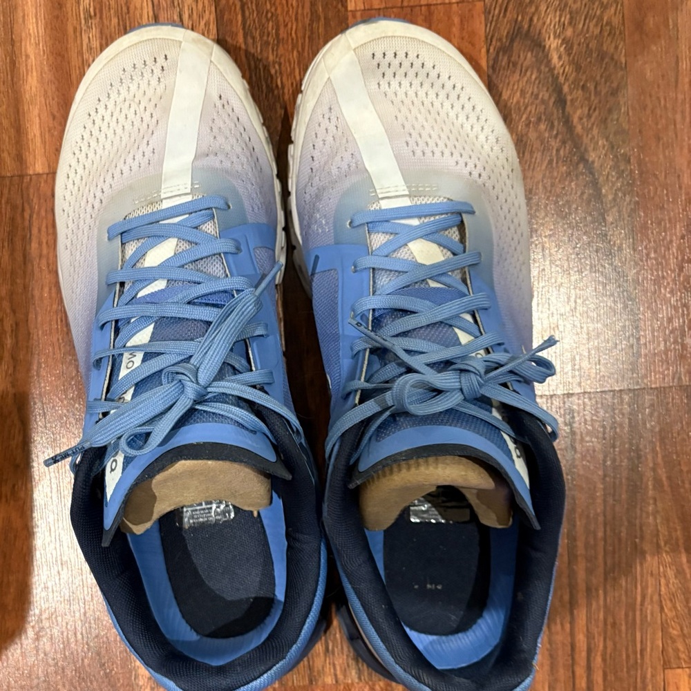 Blue and White Athletic Sneakers